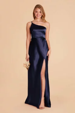 Kensie Shiny Satin Dress - Navy