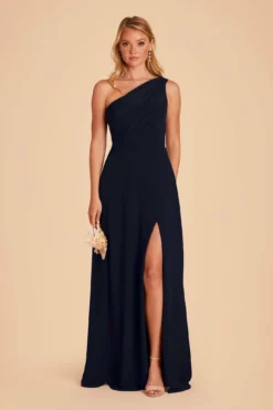 Kira Dress - Navy -US Skirt Sales 2024 navy kira slit bridesmaid dress 02
