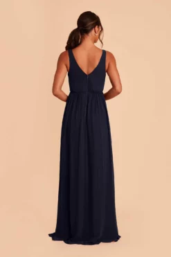 Laurie Empire Dress - Navy -US Skirt Sales 2024 navy laurie slit bridesmaid dress 04
