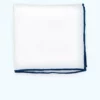 Jason Shoestring Piped Pocket Square - Navy