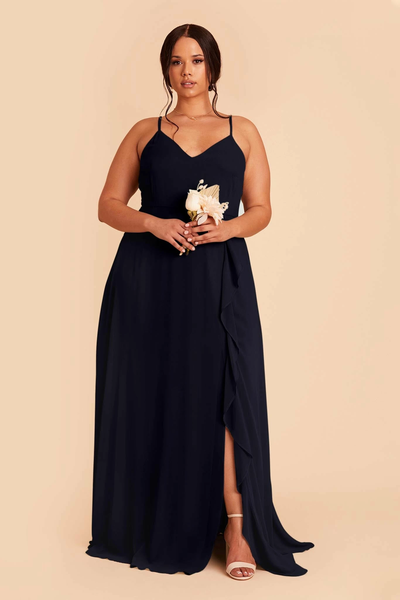 Theresa Chiffon Dress - Navy - Image 2
