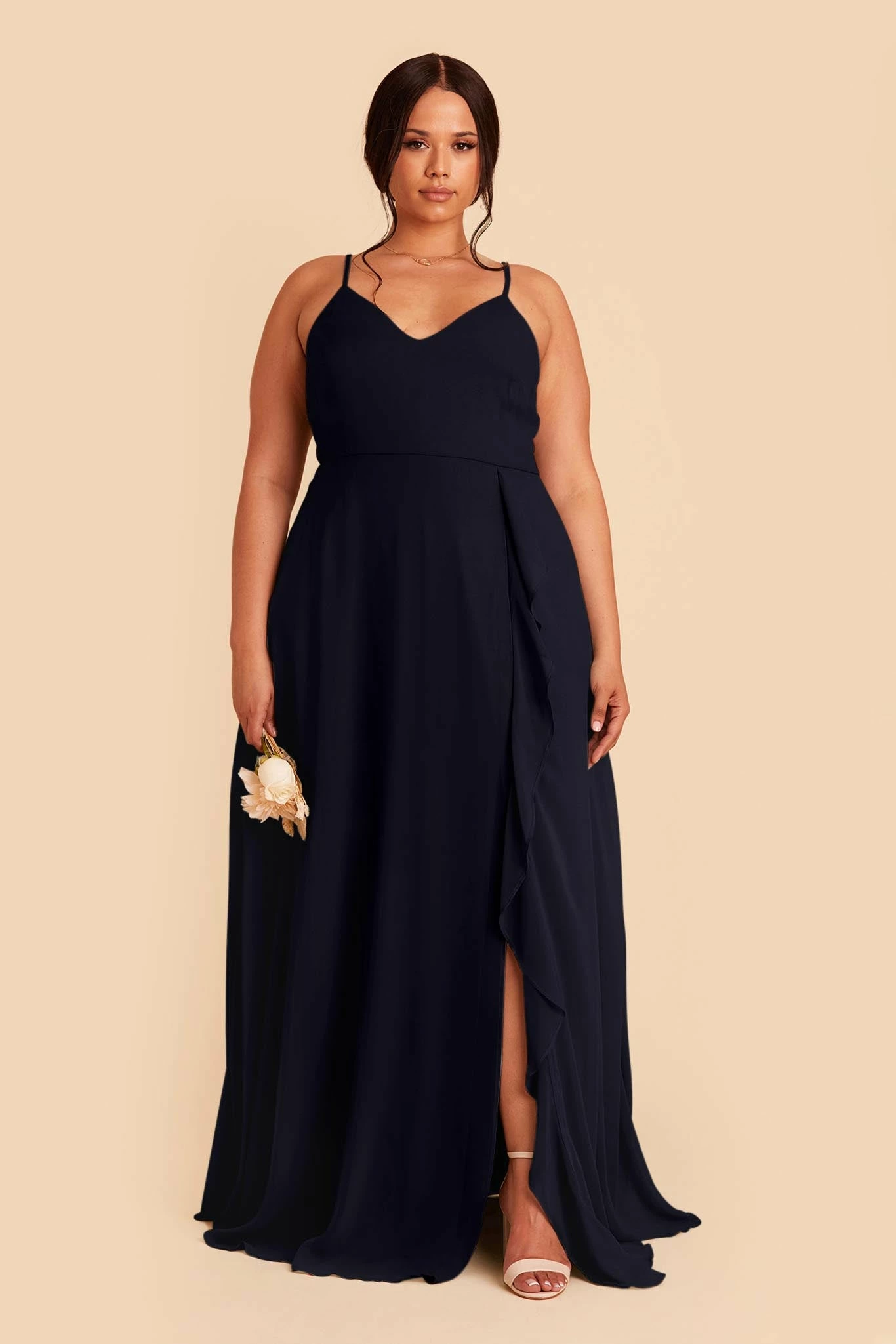 Theresa Chiffon Dress - Navy - Image 7