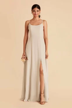 Amy Chiffon Dress - Neutral Champagne -US Skirt Sales 2024 neutral champagne amy bridesmaid dress 01