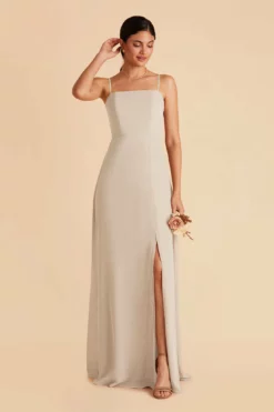 Chris Convertible Chiffon Dress - Neutral Champagne