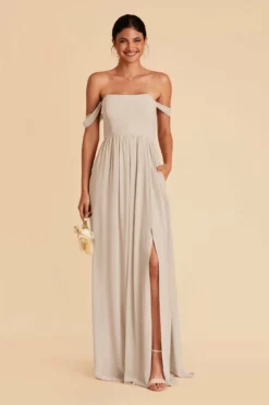 August Convertible Dress - Neutral Champagne 11 August Convertible Dress - Neutral Champagne -US Skirt Sales 2024 neutral champagne convertible slit bridesmaid dress 01