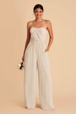 Gigi Convertible Jumpsuit - Neutral Champagne -US Skirt Sales 2024 neutral champagne gigi convertible bridesmaid jumpsuit 01