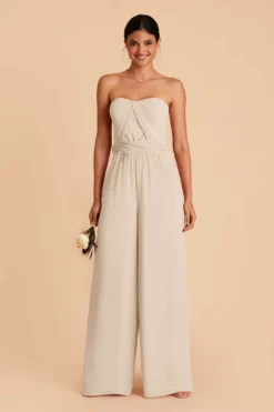 Gigi Convertible Jumpsuit - Neutral Champagne -US Skirt Sales 2024 neutral champagne gigi convertible bridesmaid jumpsuit 02