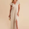 Hannah Empire Dress - Neutral Champagne
