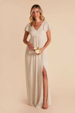 Hannah Empire Dress - Neutral Champagne -US Skirt Sales 2024 neutral champagne hannah bridesmaid dress 04