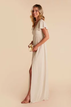 Hannah Empire Dress - Neutral Champagne -US Skirt Sales 2024 neutral champagne hannah bridesmaid dress 05