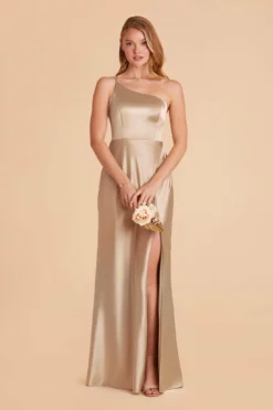 Kensie Shiny Satin Dress - Neutral Champagne 12 Kensie Shiny Satin Dress - Neutral Champagne -US Skirt Sales 2024 neutral champagne kensie satin bridesmaid dress 02