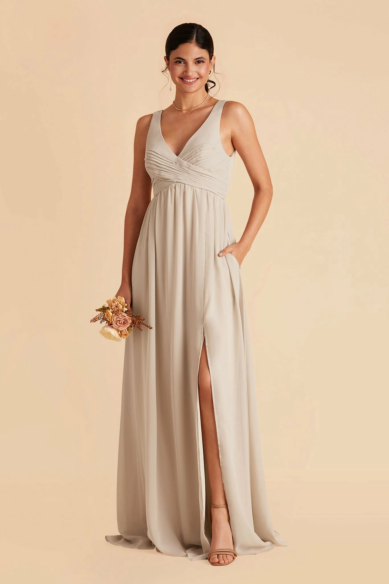Laurie Empire Dress - Neutral Champagne 5 Laurie Empire Dress - Neutral Champagne - Image 5