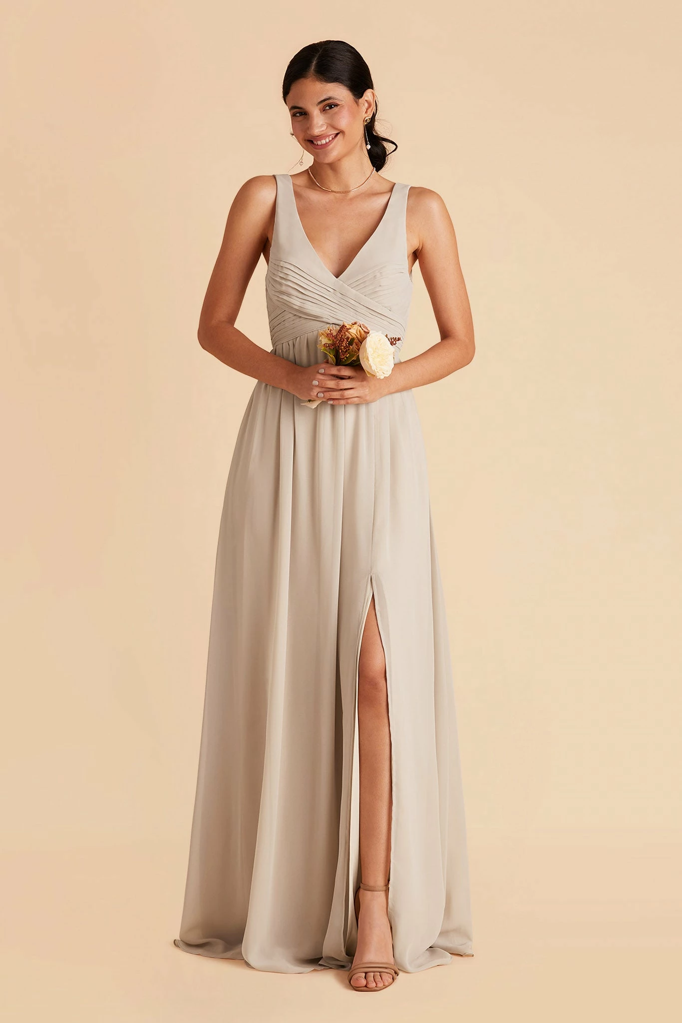 Laurie Empire Dress - Neutral Champagne 3 Laurie Empire Dress - Neutral Champagne - Image 3