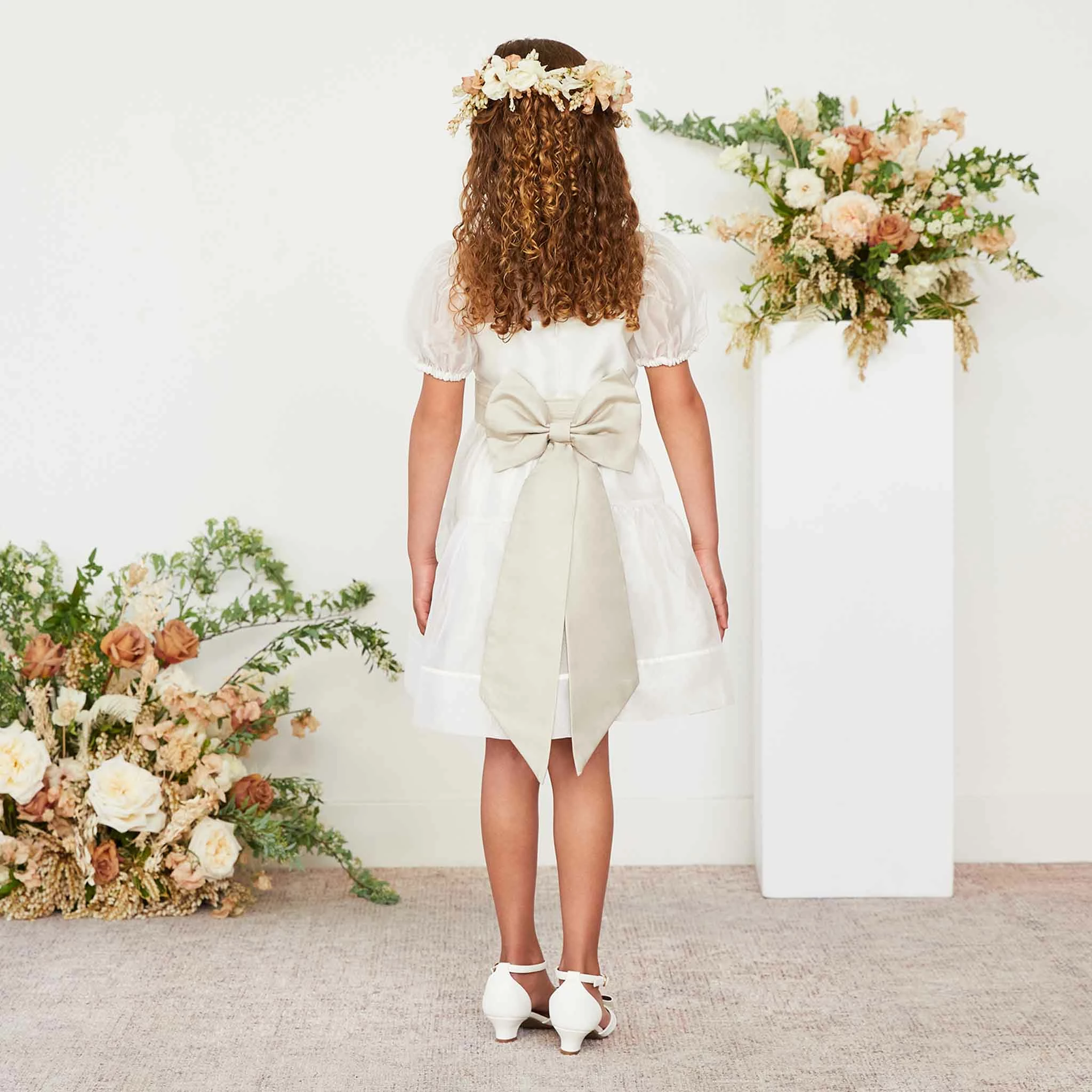 Liz Flower Girl Sash - Neutral Champagne 6 Liz Flower Girl Sash - Neutral Champagne - Image 6