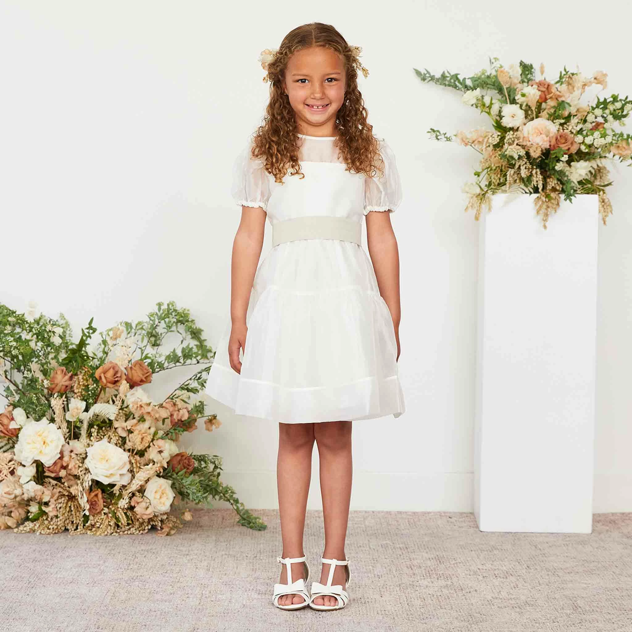 Liz Flower Girl Sash - Neutral Champagne 5 Liz Flower Girl Sash - Neutral Champagne - Image 5