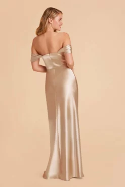 Mia Shiny Satin Convertible Dress - Neutral Champagne 17 Mia Shiny Satin Convertible Dress - Neutral Champagne -US Skirt Sales 2024 neutral champagne mia convertible satin bridesmaid dress 03