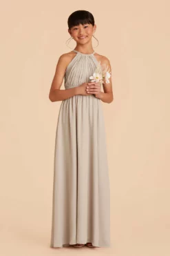 Sienna Junior Dress - Neutral Champagne -US Skirt Sales 2024 neutral champagne sienna junior bridesmaid dress 02