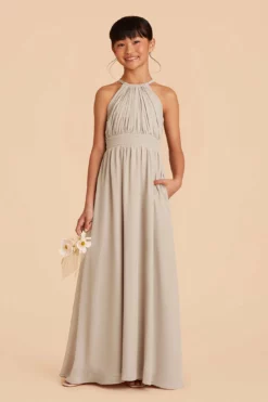 Sienna Junior Dress - Neutral Champagne