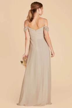 Spence Convertible Dress - Neutral Champagne -US Skirt Sales 2024 neutral champagne spence convertible slit bridesmaid dress 01