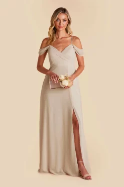 Spence Convertible Dress - Neutral Champagne -US Skirt Sales 2024 neutral champagne spence convertible slit bridesmaid dress 03