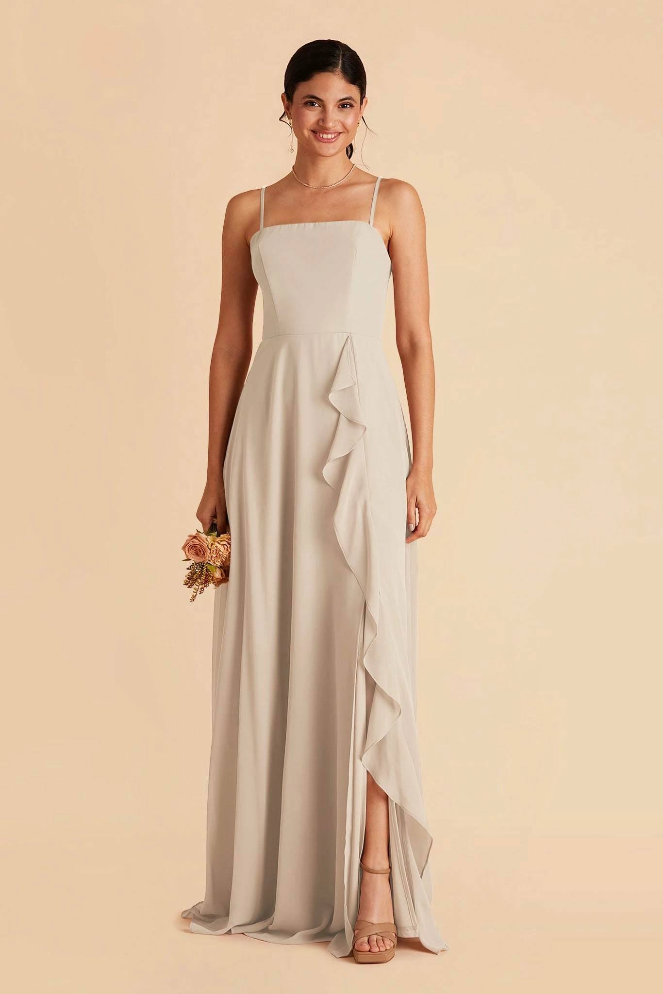 Winnie Convertible Chiffon Dress - Neutral Champagne 5 Winnie Convertible Chiffon Dress - Neutral Champagne - Image 5