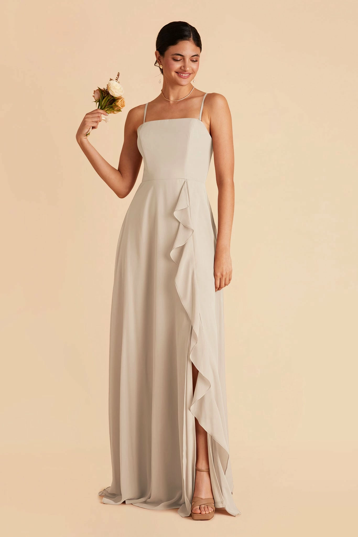 Winnie Convertible Chiffon Dress - Neutral Champagne 1 Winnie Convertible Chiffon Dress - Neutral Champagne