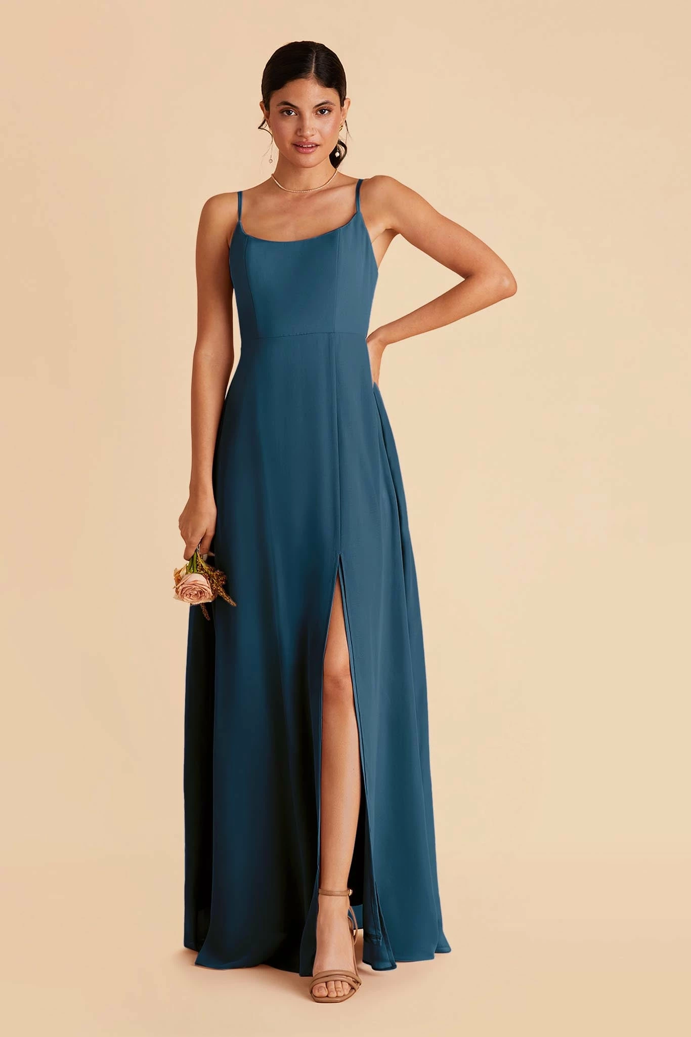 Amy Chiffon Dress - Ocean Blue 1 Amy Chiffon Dress - Ocean Blue