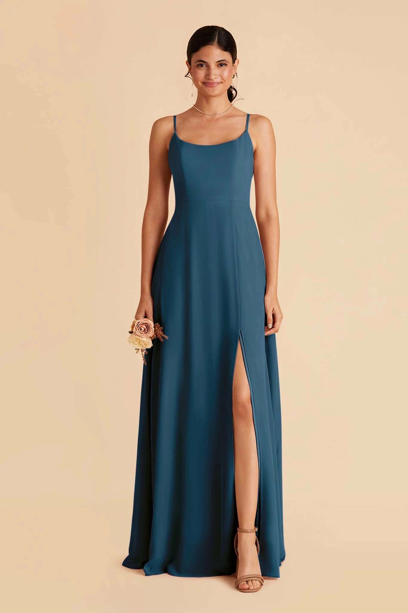 Amy Chiffon Dress - Ocean Blue 3 Amy Chiffon Dress - Ocean Blue - Image 3