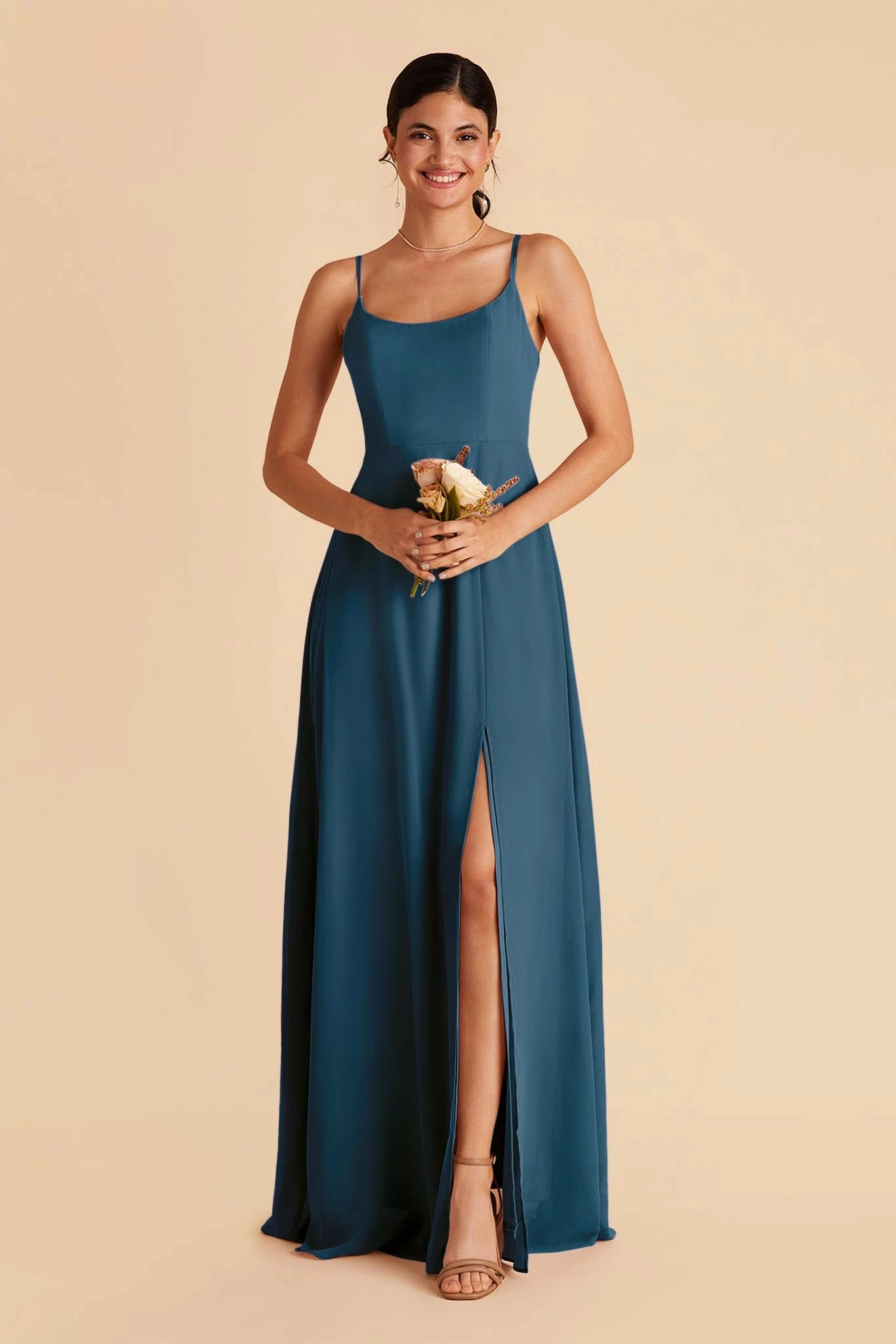 Amy Chiffon Dress - Ocean Blue 4 Amy Chiffon Dress - Ocean Blue - Image 4