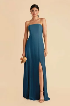 Chris Convertible Chiffon Dress - Ocean Blue -US Skirt Sales 2024 ocean blue chris convertible slit bridesmaid dress 05