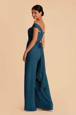 Gigi Convertible Jumpsuit - Ocean Blue -US Skirt Sales 2024 ocean blue gigi convertible slit bridesmaid jumpsuit 04