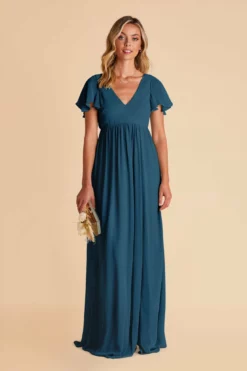 Hannah Empire Dress - Ocean Blue -US Skirt Sales 2024 ocean blue hannah bridesmaid dress 01