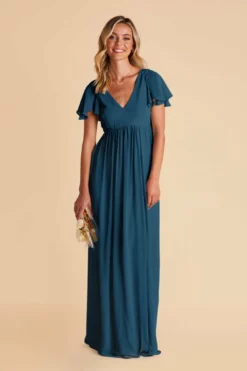 Hannah Empire Dress - Ocean Blue -US Skirt Sales 2024 ocean blue hannah bridesmaid dress 02