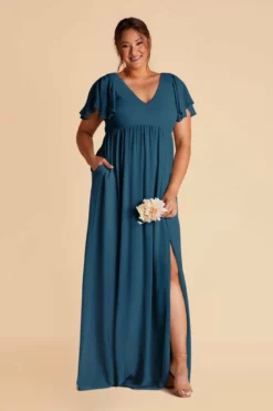 Hannah Empire Dress - Ocean Blue -US Skirt Sales 2024 ocean blue hannah plus size bridesmaid dress 02