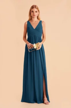 Laurie Empire Dress - Ocean Blue -US Skirt Sales 2024 ocean blue laurie convertible slit bridesmaid dress 03