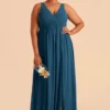 Laurie Empire Dress - Ocean Blue