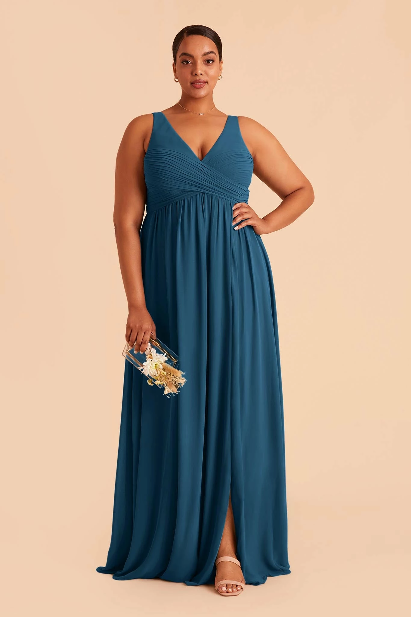 Laurie Empire Dress - Ocean Blue