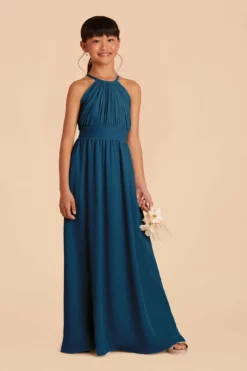 Sienna Junior Dress - Ocean Blue -US Skirt Sales 2024 ocean blue sienna junior bridesmaid dress 03