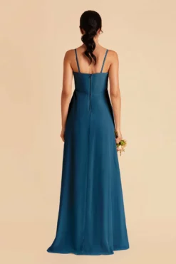 Winnie Convertible Chiffon Dress - Ocean Blue -US Skirt Sales 2024 ocean blue winnie convertible slit bridesmaid dress 05