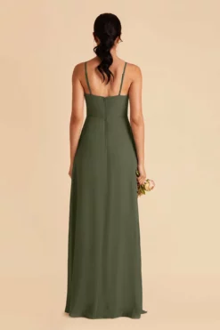 Amy Chiffon Dress - Olive 10 Amy Chiffon Dress - Olive -US Skirt Sales 2024 olive amy convertible slit bridesmaid dress 04