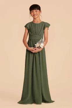 Celine Junior Dress - Olive -US Skirt Sales 2024 olive celine junior bridesmaid dress 04