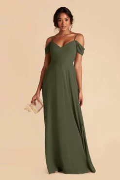 Devin Convertible Dress - Olive -US Skirt Sales 2024 olive devin convertible slit bridesmaid dress 01