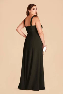 Gene Dress - Olive -US Skirt Sales 2024 olive gene crepe plus size bridesmaid dress 02