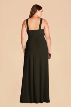 Gene Dress - Olive -US Skirt Sales 2024 olive gene crepe plus size bridesmaid dress 03