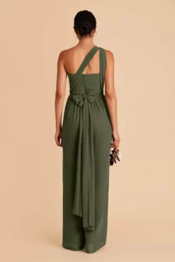 Gigi Convertible Jumpsuit - Olive -US Skirt Sales 2024 olive gigi convertible slit bridesmaid jumpsuit 04