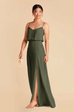 Gwennie Dress - Olive 10 Gwennie Dress - Olive -US Skirt Sales 2024 olive gwennie convertible slit bridesmaid dress 04