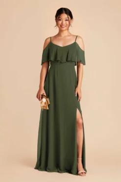 Jane Convertible Dress - Olive -US Skirt Sales 2024 olive jane slit bridesmaid dress 01