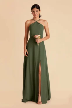 Juliet Chiffon Dress - Olive