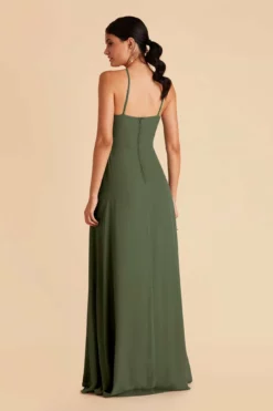 Juliet Chiffon Dress - Olive -US Skirt Sales 2024 olive juliet convertible slit bridesmaid dress 04