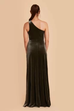 Kira Velvet Dress - Olive -US Skirt Sales 2024 olive kira velvet bridesmaid dress 06